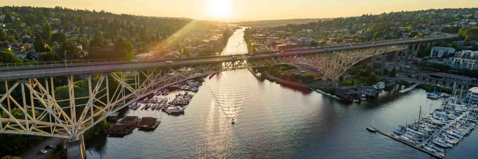 Aurora Bridge Sunset, Seattle Washington