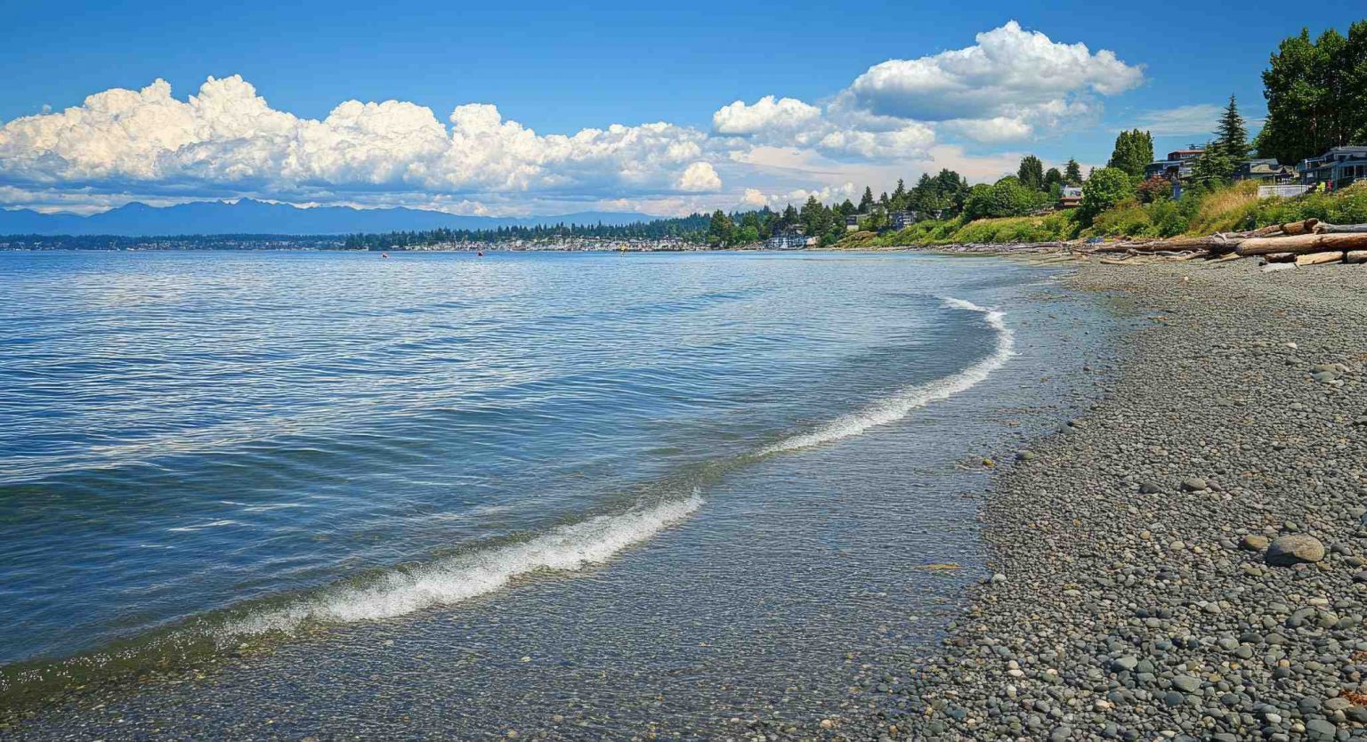 Edmonds WA beach Puget Sound view