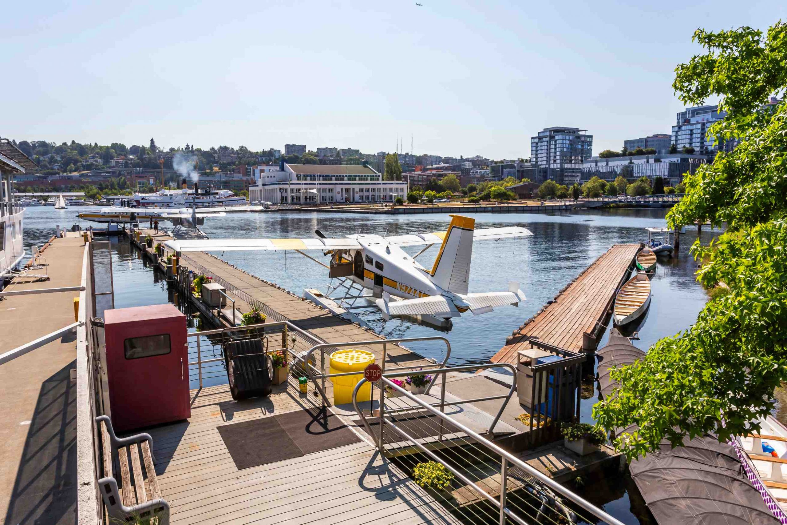 Seaplane at Kenmore Air Dock on Lake Union, Seattle WA